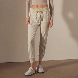 James Perse Mixed Media Pant Talc Light Gray Utility Jogger Size 1